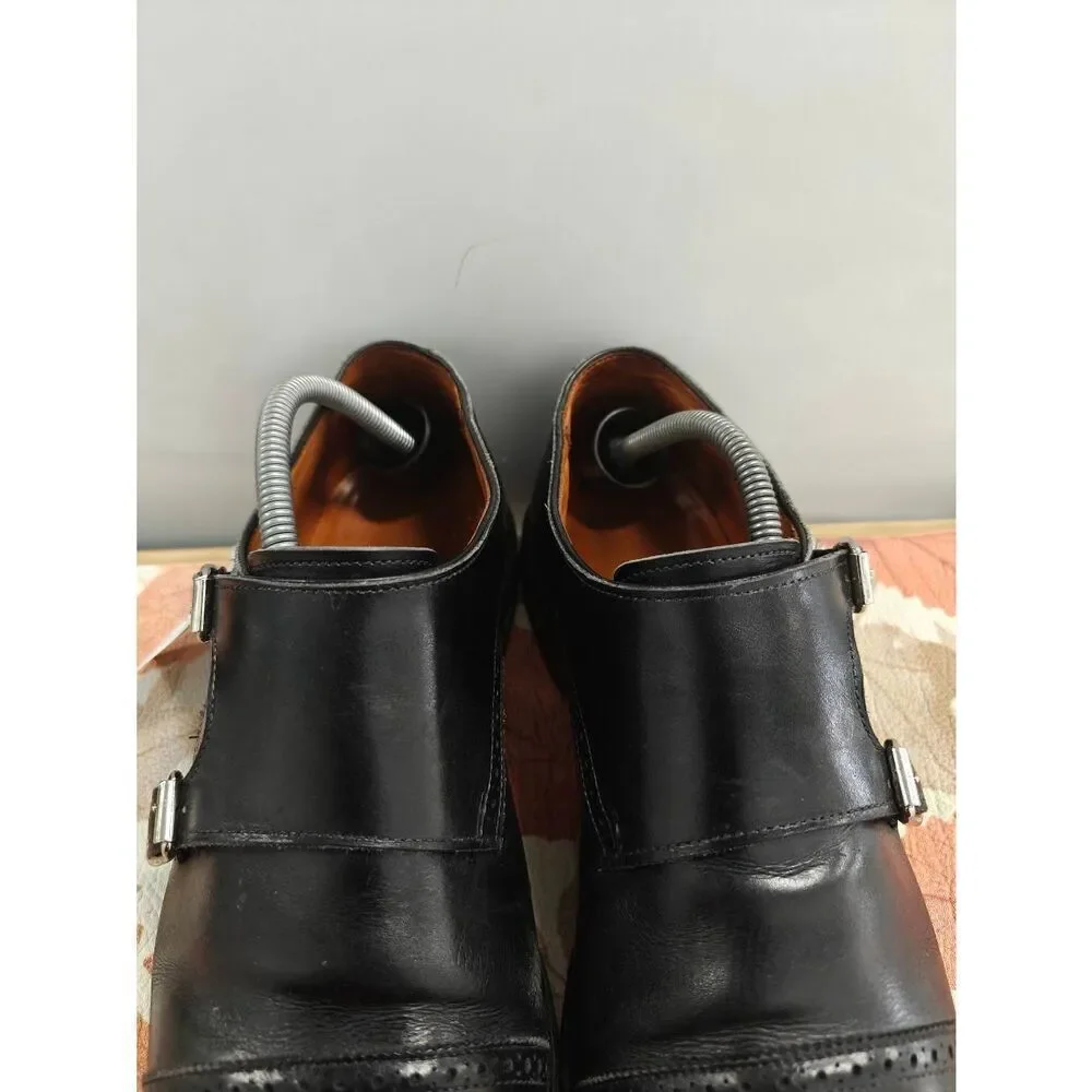 Allen Edmonds ST. JOHN'S Men's Double Monk Strap Loafers Sz 11 D Black Casual